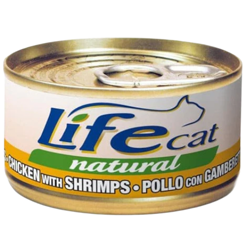 لایف کات اكل رطب للقطط البالغة بالدجاج مع الجمبري...
