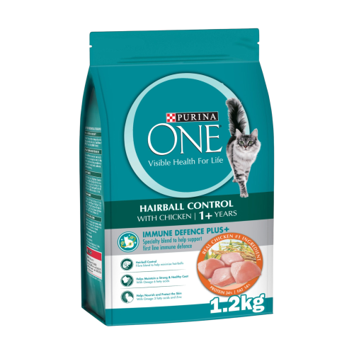 ﺑﯿﻮرﯾﻨﺎ ون ﻫﯿﺮﺑﻮل بالدجاج للقطط البالغة 1.2ﻛﺞ