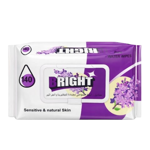 بي رايت مناديل مبللة برائحة اللافندر خالية من الكح...