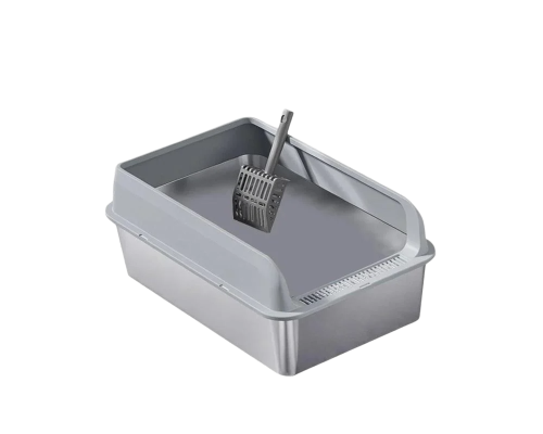 رمل صحن ستيل بحاجز مع مغرفة - كبير