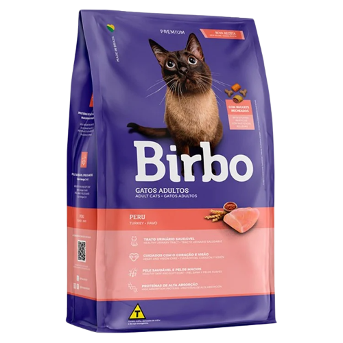 بيربو طعام جاف للقطط البالغة ديك رومي المدعم بالمك...