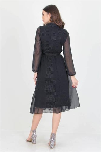 فستان أسود شيفون