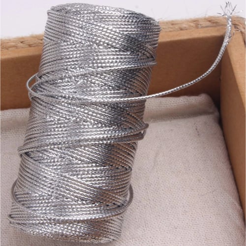 خيط معدني فضي او ذهبي للعمل الحرفي والزينة