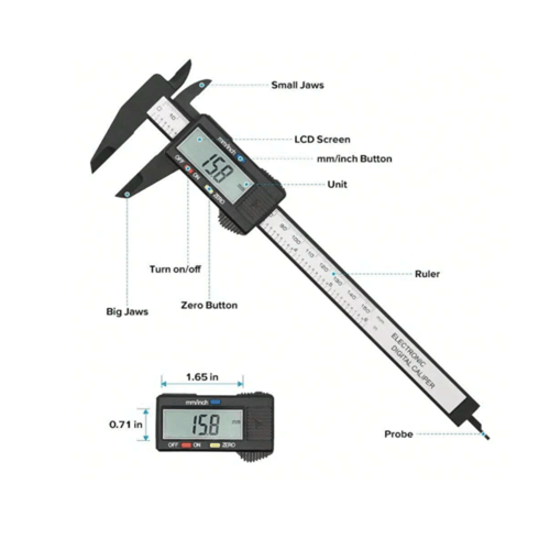 أداة قياس الرقمية الإلكترونية بطول 150 ملم / 6 بوص...