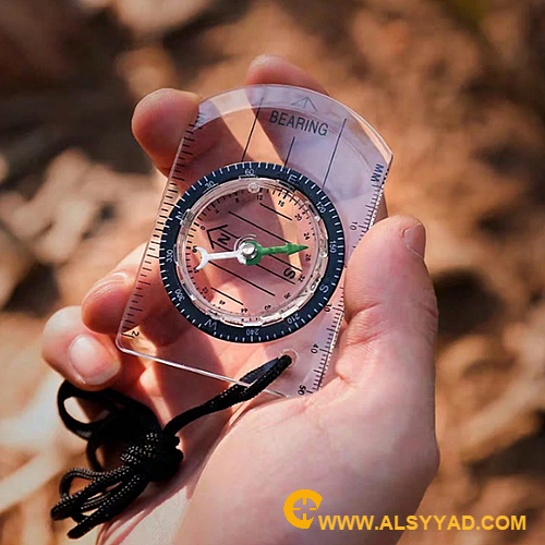 بوصلة شفافة من الاكريليك لقياس الخرائط بحبل مدمج