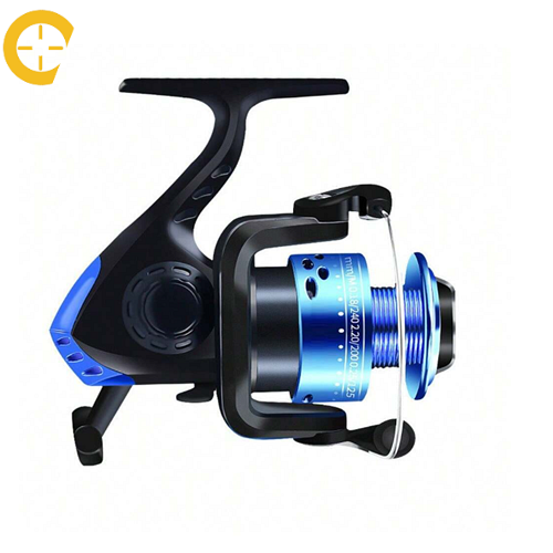 بكرة صيد خفيفة مطوية مع خط صيد بطول 1968.5 بوصة،