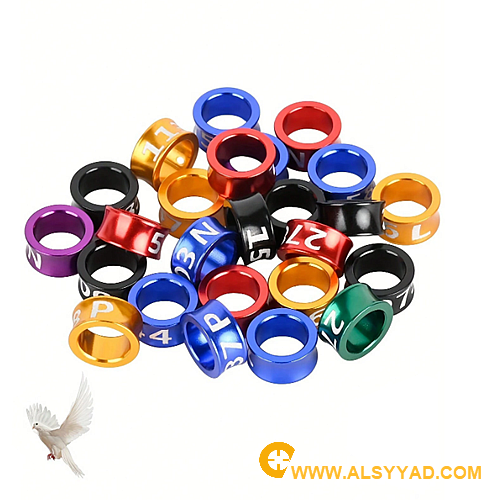حجل خاتم ساق للطائر عدد 15 قطعه متعدد الألوان / 8...
