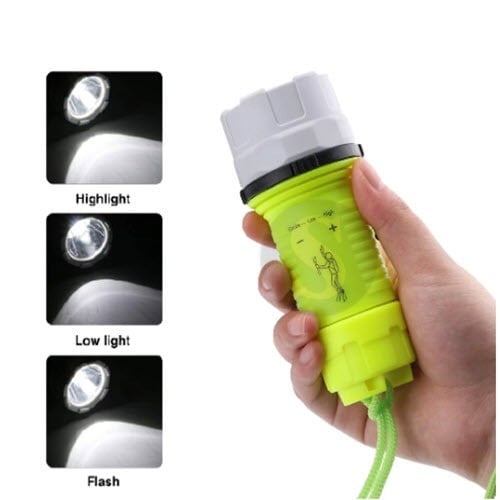 مصباح فلاش للغوص تحت الماء مع حزام خلفي