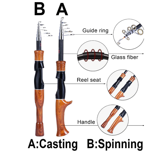 قصبة صيد بالطراز الخشبي المميز صلابه وقوة