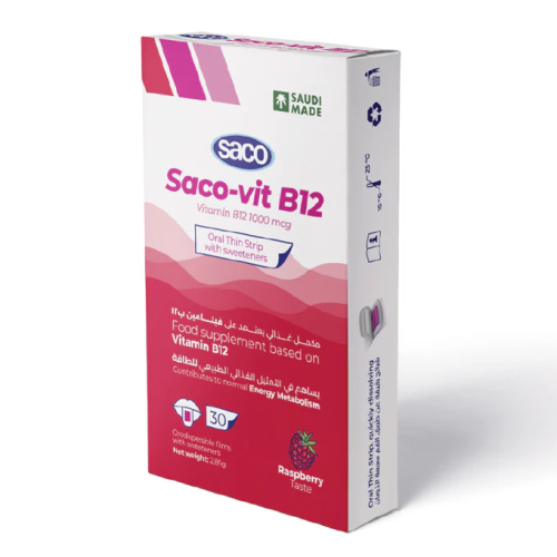 فيتامين B12 شرائح بنكهة التوت من ساكو 30 شريحة Vit...