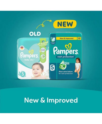 حفاضات بامبرز حماية من الطفح الجلدى مقاس 5 (11-16...