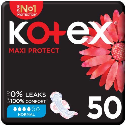 كوتكس حفايض نسائية عادي بالأجنحة 50 قطعةKotex Femi...