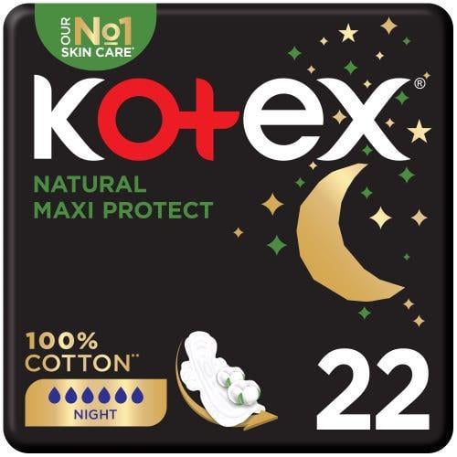 كوتكس فوط نسائية ماكسي قطن الليلية 22 فوطهKotex Fe...