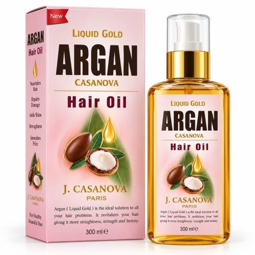 J. Casanova Argan Liquid Gold Hair Oil – 300ml