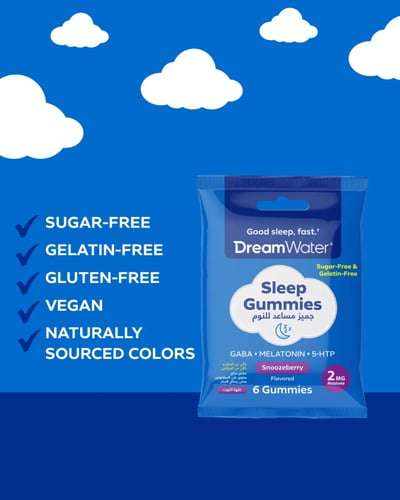 دريم واتر حلوى مضغ ميلاتونين 6 قطع ( 12 عبوة) Drea...