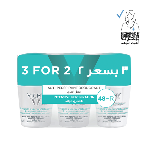 فيشي مزيل عرق رول اون مكثف 50 مل (2 + 1 مجانًا)Vic...
