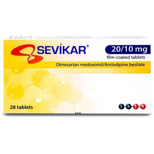سيفيكار 20/10 مجم 28 قرصSevikar 20/10 mg olmesarta...