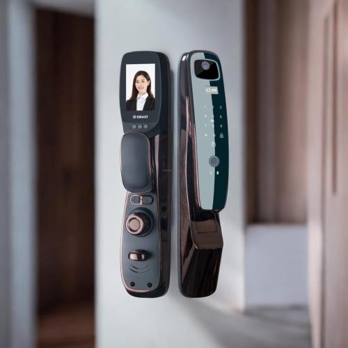 Smart modern door lock with touchscreen and built-in camera