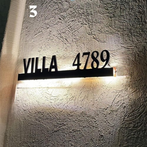 ديكور أرقام منزل+اسم+ إضاءه