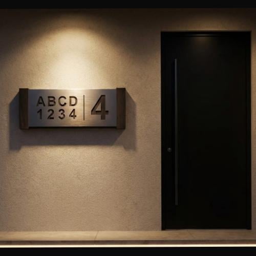 العنوان الوطني( خشب مع ستانلس ستيل)-مع LED