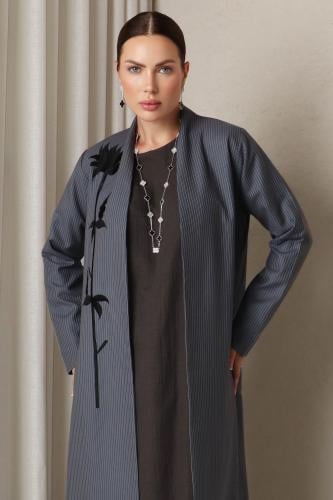 gray striped blazer