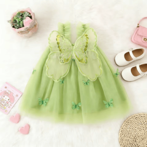 فستان فراشة الصيف من التل مقاس 9 أشهر - 3 سنوات