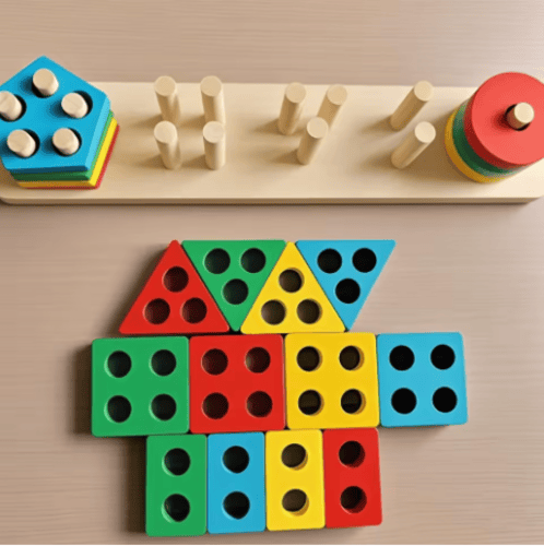 ألعاب مونتيسوري للأطفال العبا التراص الخشبية لعبة...