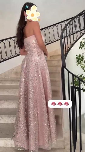 فستان سهره نسائي ترتر لون وردي