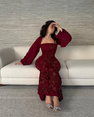 فستان سهره نسائي باربي لون عودي