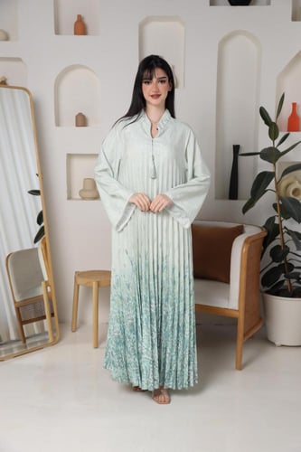 جلابيه نسائيه راقيه بلسيه انيقه لون تيفاني