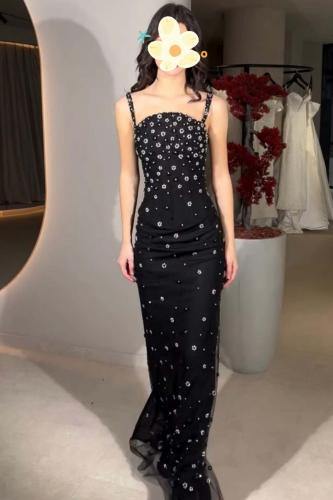 فستان سهره نسائي كريب باربي لون اسود