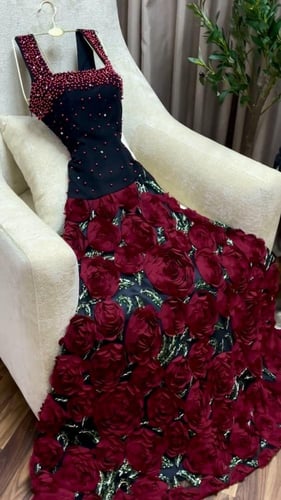 فستان قطيفه مشجر نسائي لف
