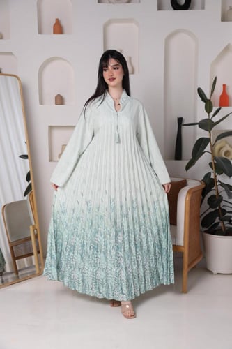 جلابيه نسائيه راقيه بلسيه انيقه لون تيفاني