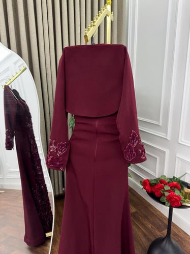 فستان سهره نسائي باربي لون عودي