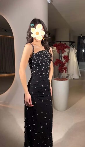 فستان سهره نسائي كريب باربي لون اسود