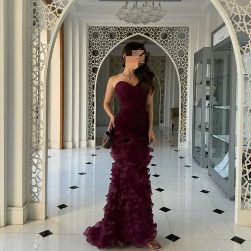 فستان سهره نسائي جازار لون دم الغزال