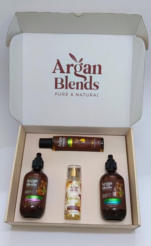 طقم مجموعة الكيراتين (شامبو - بلسم - زيت - عطر) مع...