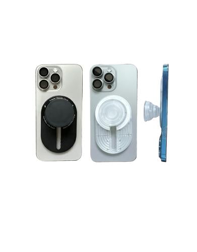 Jewel phone grip with Mag Safe X-LEADER Slide | External magnet for wireless charging | (Black, White)