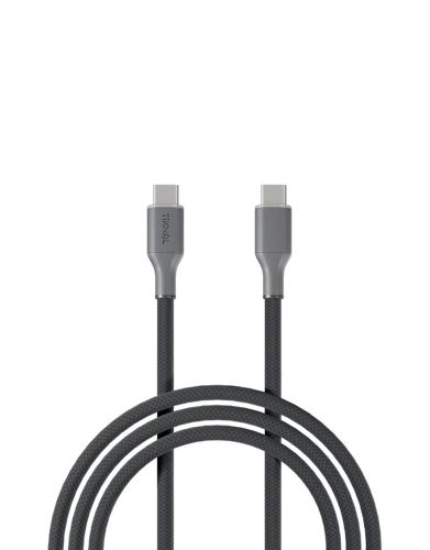 Type-C to Type-C charging and data transfer cable from Tiknal TK-H082 | Fast PD charging | Nylon 2 meters | Gray