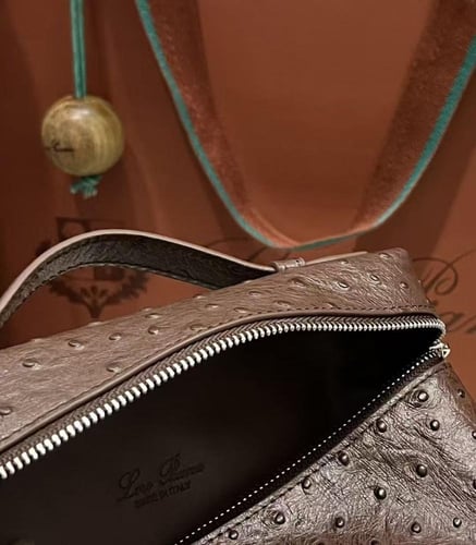 لوروبيانا 19cm جلد نعام طبيعي