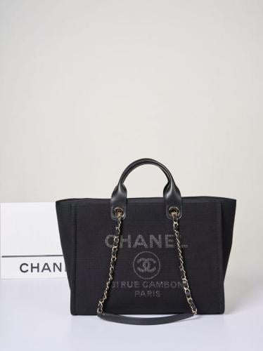 شانيل Canvas & Gold-Tone Meta