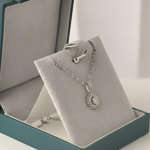 تعليقة الماس سلسلة على شكل تجميع دائري ناعم بوزن 0...