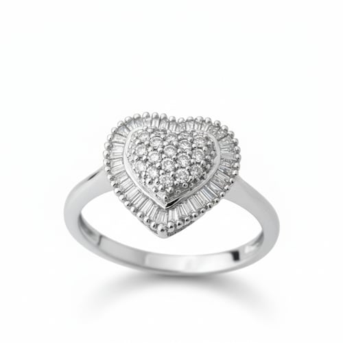 خاتم الماس قلب كلاستر باغيت فاخر