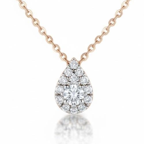 تعليقة الماس تجميع دمعة ذهب أصفر بوزن 0.10 قيراط