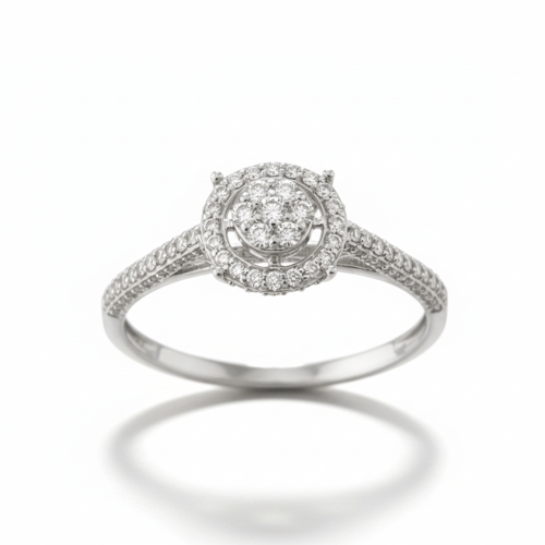 خاتم الماس وردة هالة