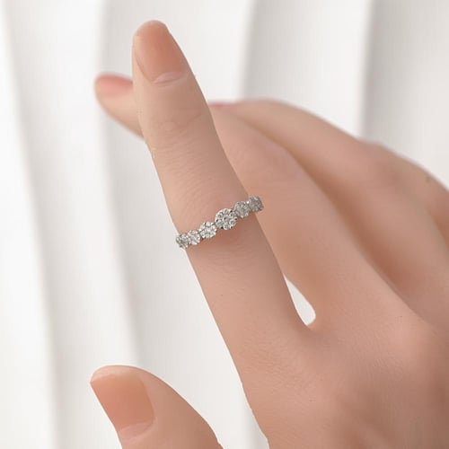 خاتم الماس كلاستر ناعم