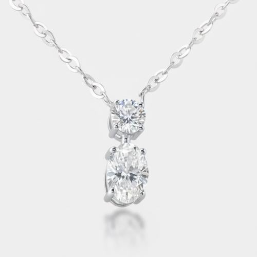 تعليقة الماس سلسة ناعمة قصة بيضاوي متدلي