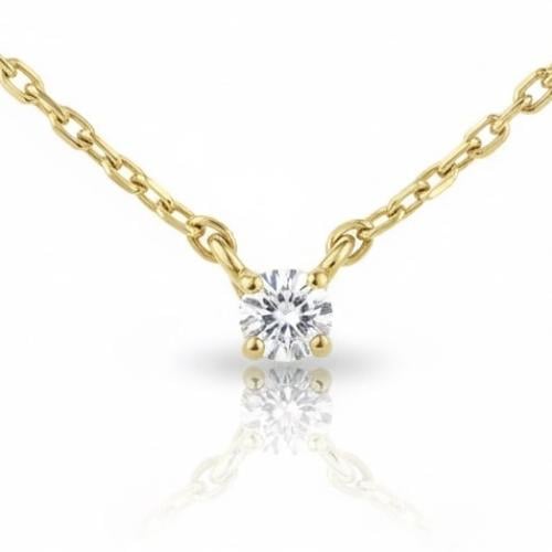 تعليقة الماس سلسلة سوليتير ناعم يومي بوزن 0.070 قي...