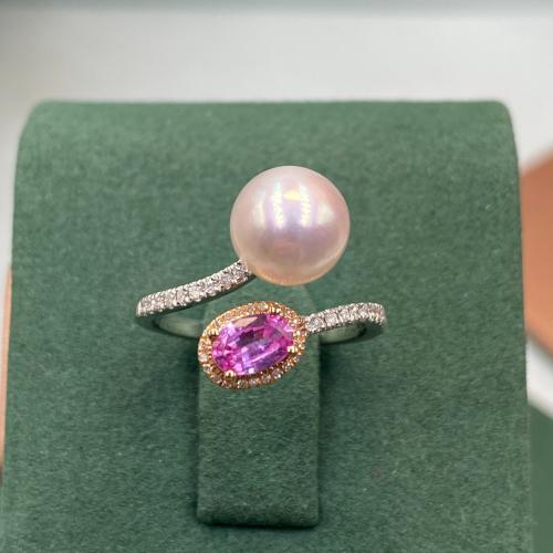 خاتم الماس لؤلؤ ناعم تصميم حديث