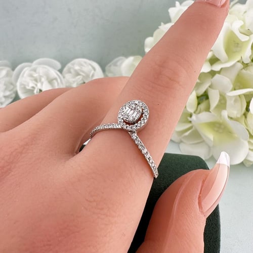 خاتم الماس ناعم تصميم عصري